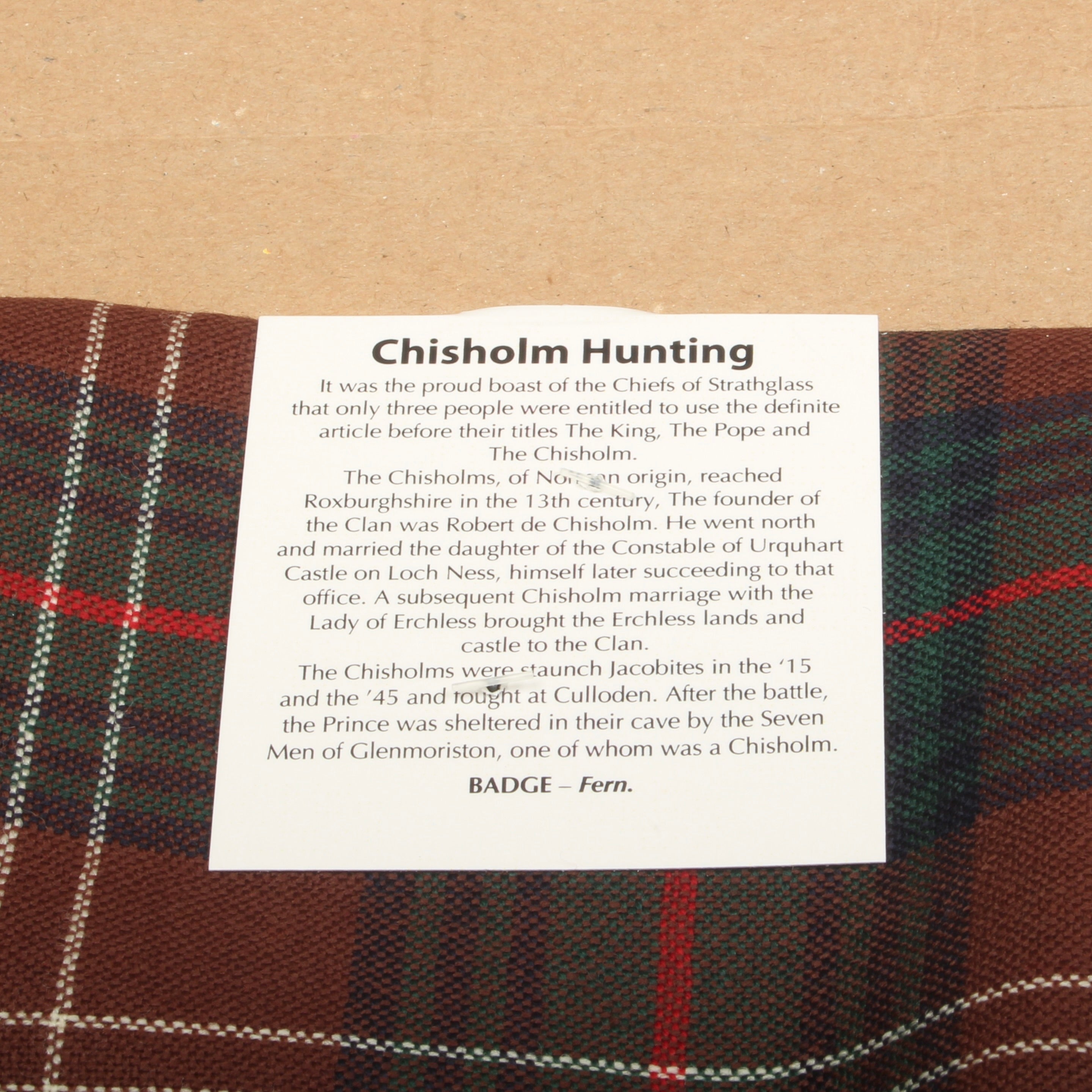Wool Strip Ribbon in Chisholm Hunting Modern Tartan - 5 Strips, Choose Your Width