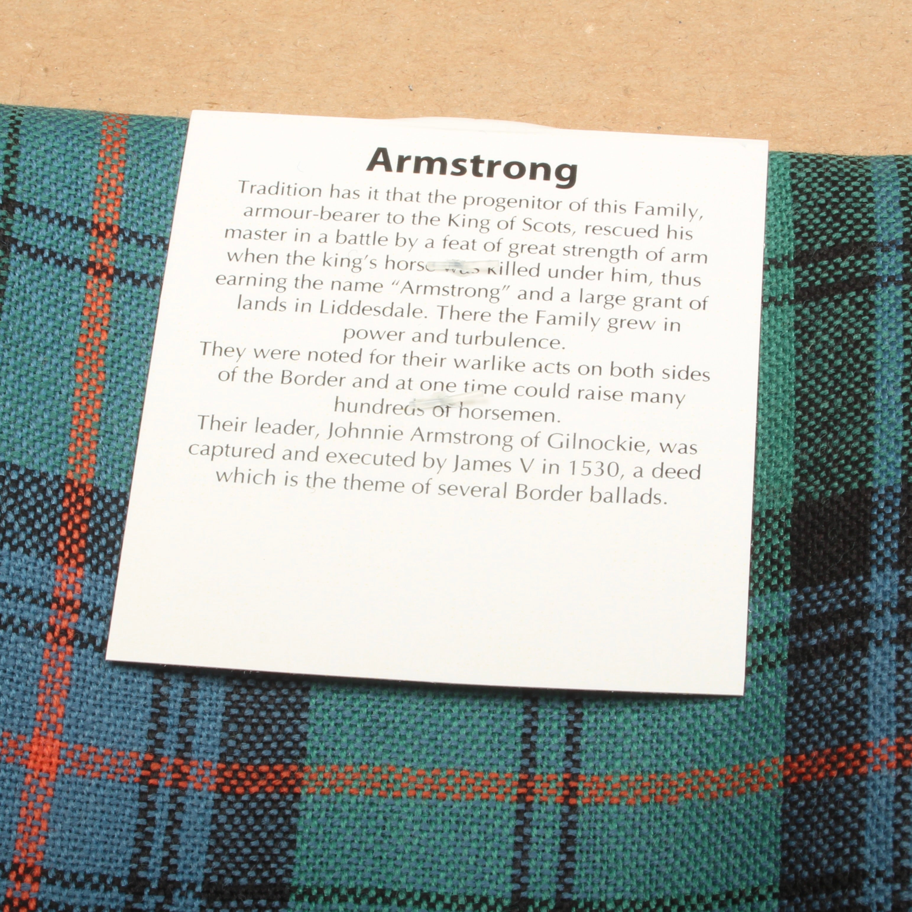 Wool Strip Ribbon in Armstrong Ancient Tartan - 5 Strips, Choose your Width