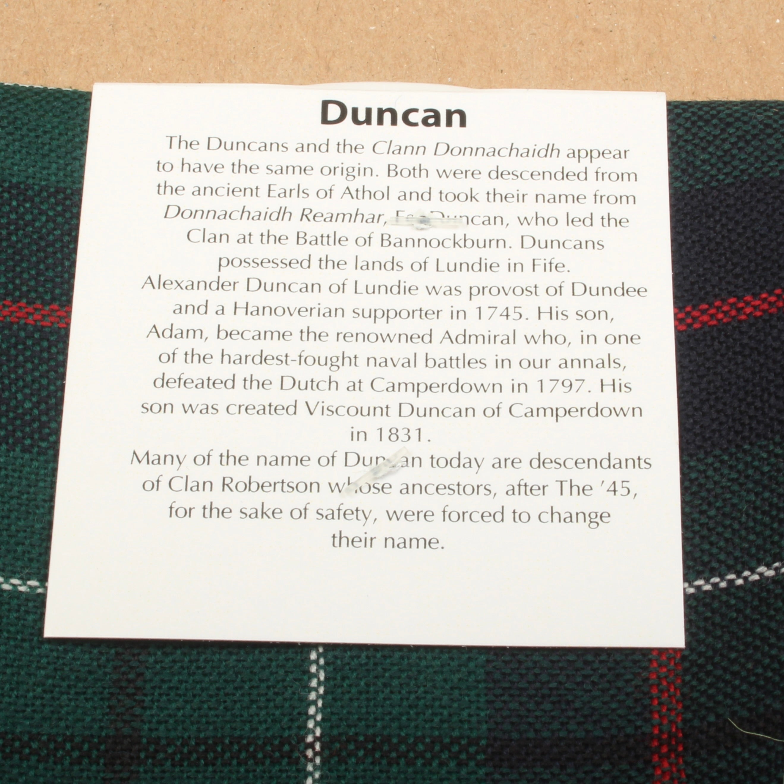 Wool Strip Ribbon in Duncan Modern Tartan - 5 Strips, Choose your Width