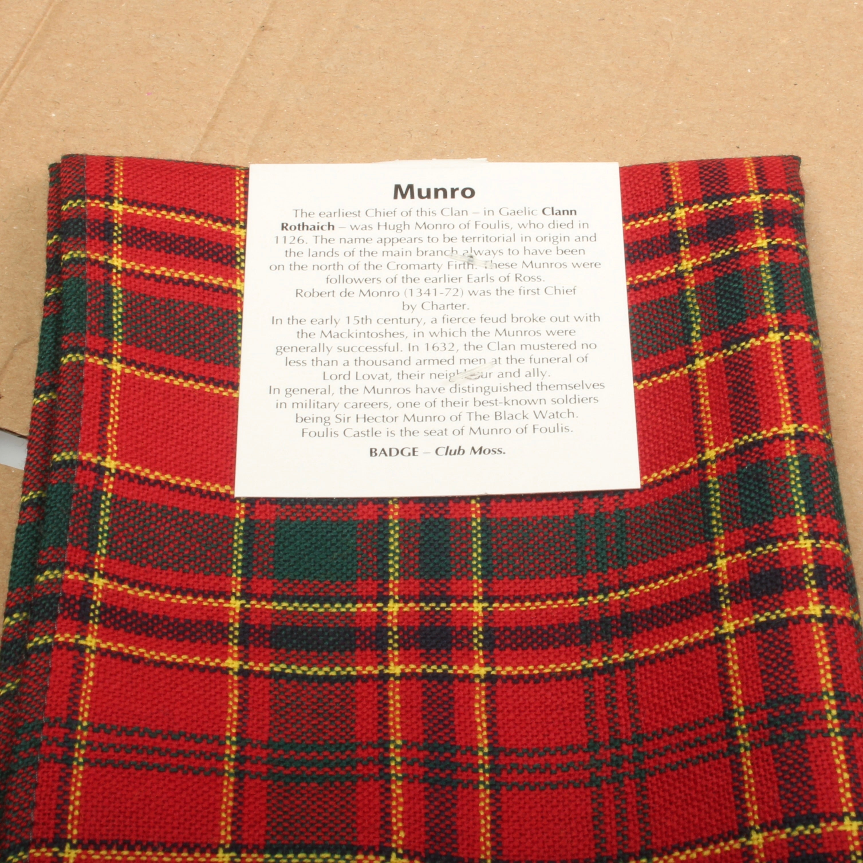 Wool Strip Ribbon in Munro Modern Tartan - 5 Strips, Choose Your Width