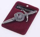 Clan Crest Pewter Kilt Pin with Abercrombie Crest showcasing its antique palladium finish and detailed craftsmanship.