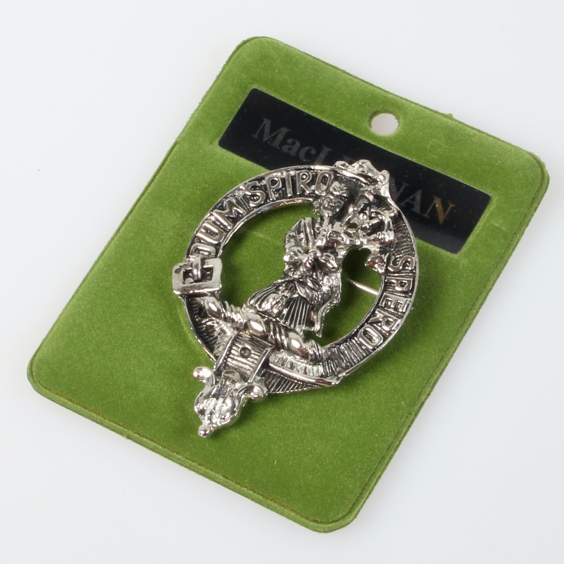 MacLennan Clan Crest Badge in Pewter showcasing traditional design and quality craftsmanship, perfect for displaying clan pride.