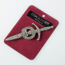Clan Crest Pewter Kilt Pin featuring the Cockburn Crest, handcrafted in Scotland with an antique palladium finish, perfect for showcasing Scottish heritage.