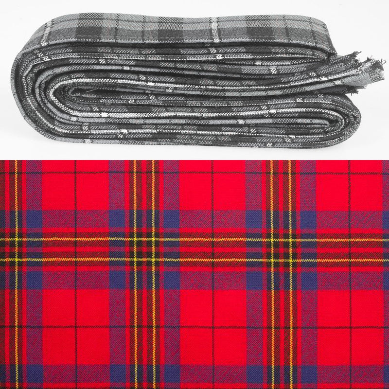 Wool Strip Ribbon in Leslie Red Modern Tartan - 5 Strips, Choose your Width