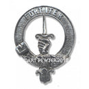 MacAlister Clan Crest Small Pewter Pin Badge, an elegant accessory showcasing Scottish heritage, crafted from high-quality pewter with antique palladium finish.