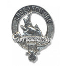 MacKenzie Clan Crest Badge in Pewter showcasing the intricate belted design, ideal for clan members to display their heritage proudly.