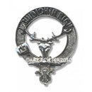MacKenzie - Seaforth Clan Crest Badge in Pewter, showcasing a traditional design with a belted clansman belt detail, perfect for MacKenzie clan members.