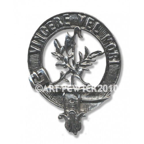 MacLaine Clan Crest Badge in Pewter displaying exquisite craftsmanship and Scottish heritage