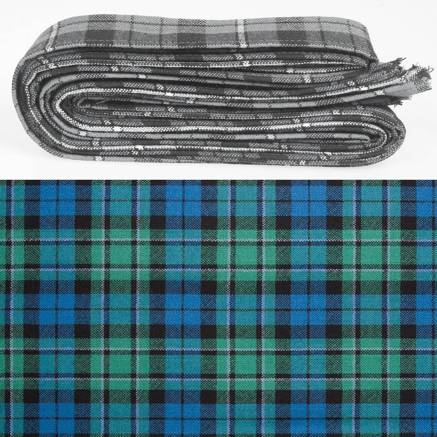 Wool Strip Ribbon in MacCallum Ancient Tartan - 5 Strips, Choose your Width, ideal for weddings and various decorations, showcasing fine weight wool and unique tartan patterns.