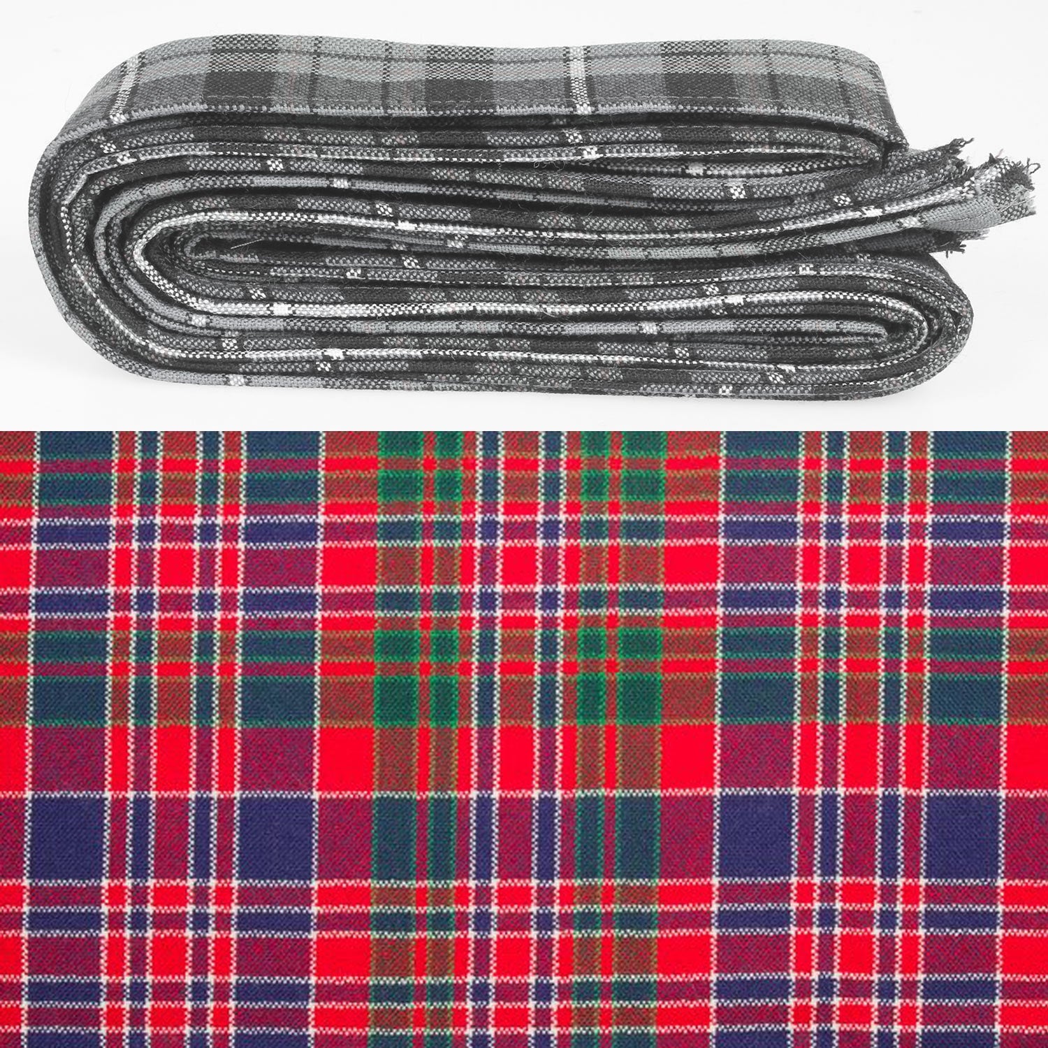 Wool Strip Ribbon in MacDonald of Boisdale Modern Tartan - 5 Strips, Choose your Width, perfect for wedding trimmings and decorations.
