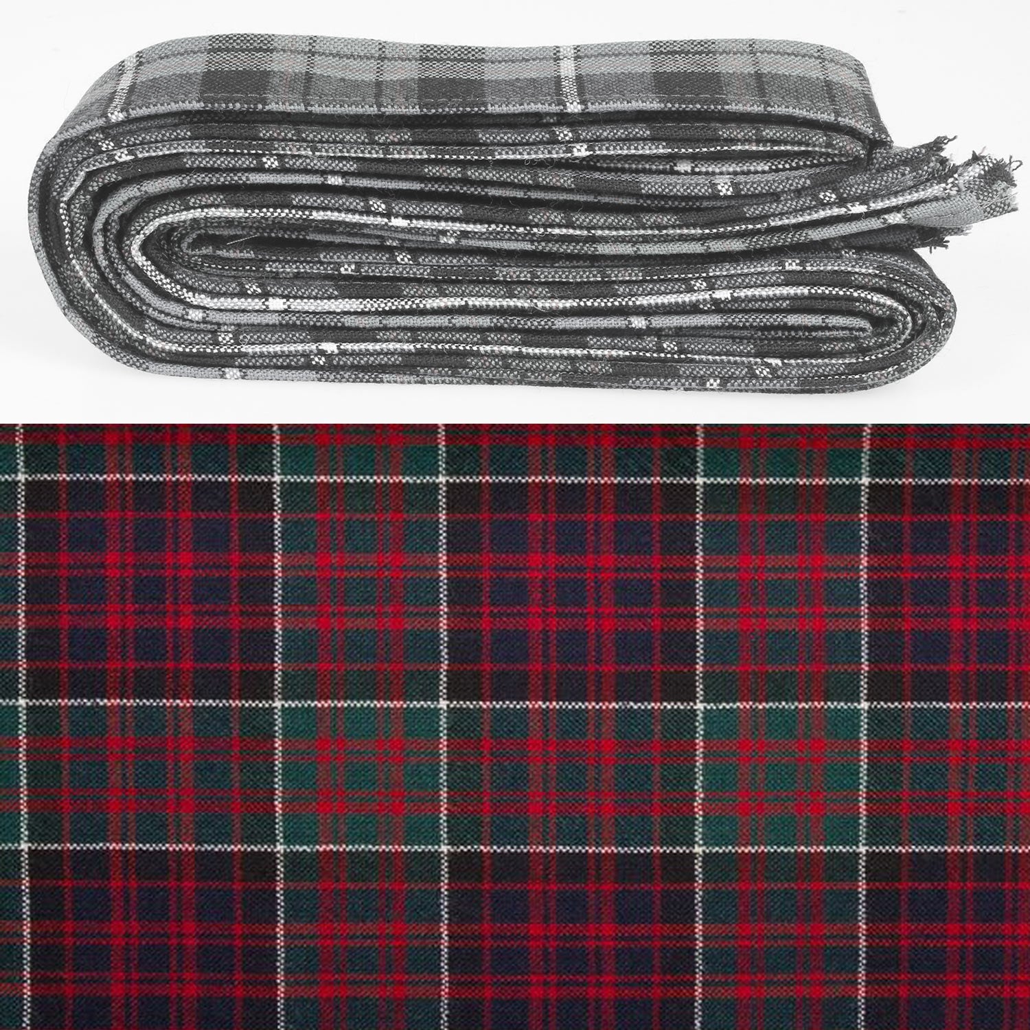 Wool Strip Ribbon in MacDonald of Clanranald Modern Tartan - Ideal for weddings and craft projects with its fine quality and versatility.