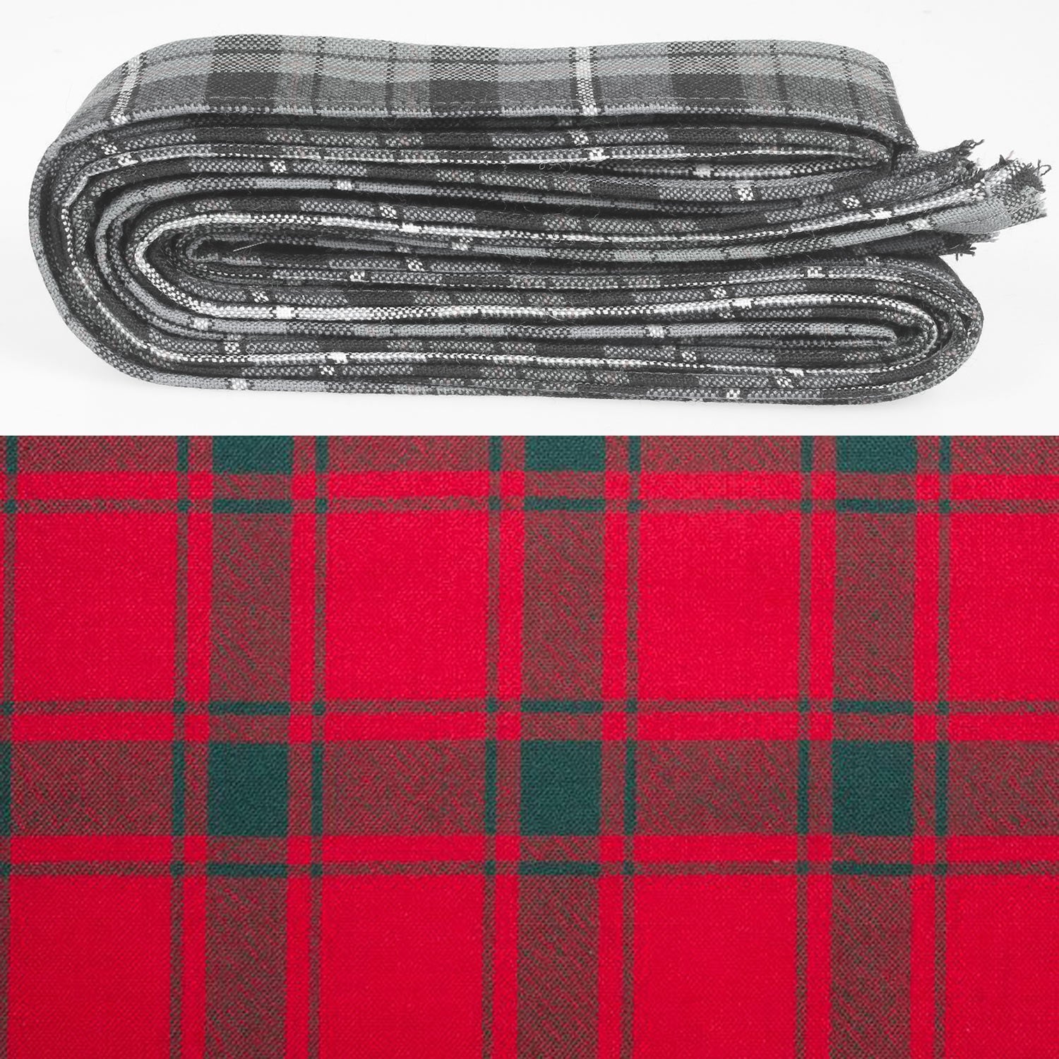 Wool Strip Ribbon in MacDonald of Sleat Modern Tartan - 5 Strips, Choose your Width, perfect for wedding trimmings and various occasions.