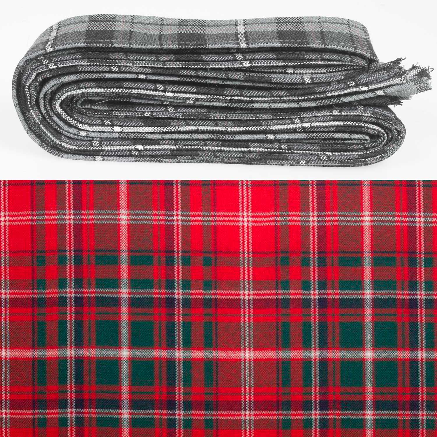 Wool Strip Ribbon in MacDougall Modern Tartan, featuring 5 strips to choose your own width, ideal for wedding decorations and versatile crafting projects.