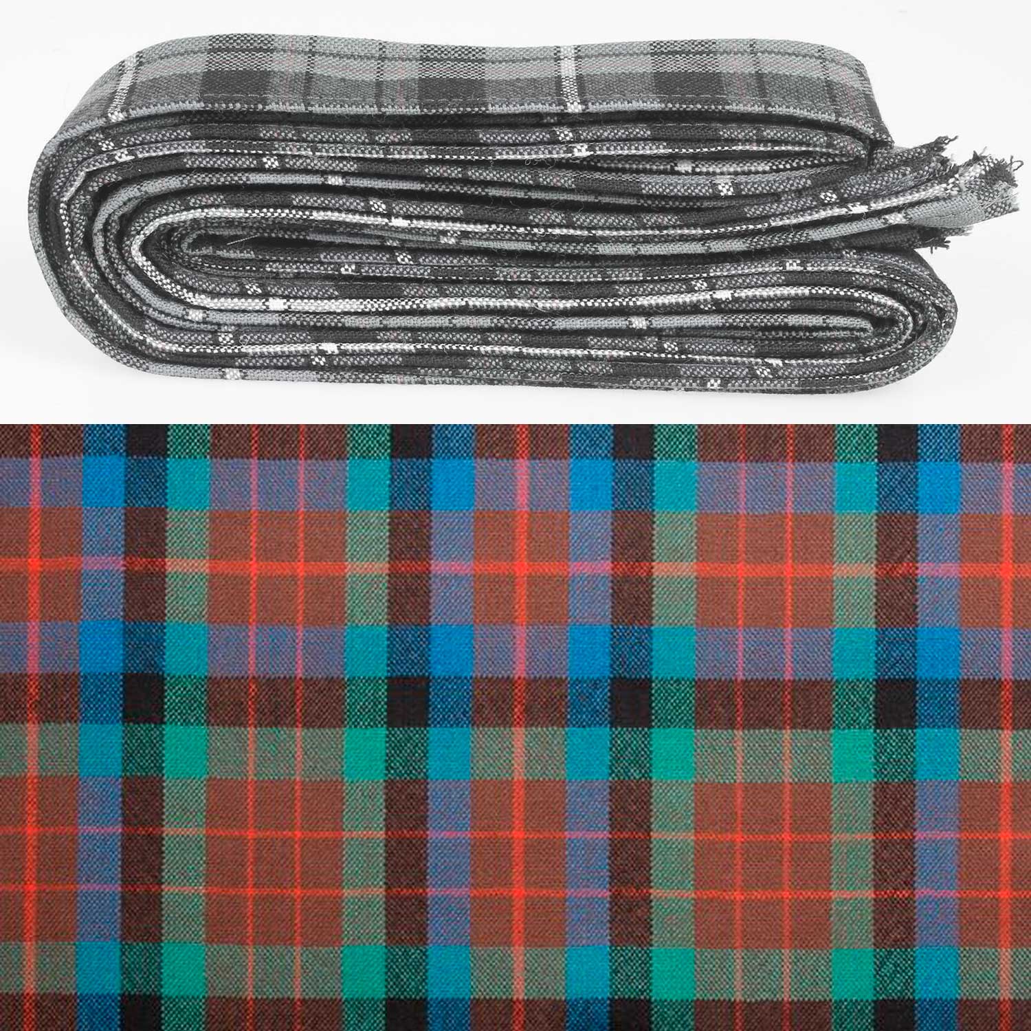 Wool Strip Ribbon in MacDuff Hunting Ancient Tartan - 5 Strips, Choose your Width, perfect for weddings, decorations, and various crafting projects.