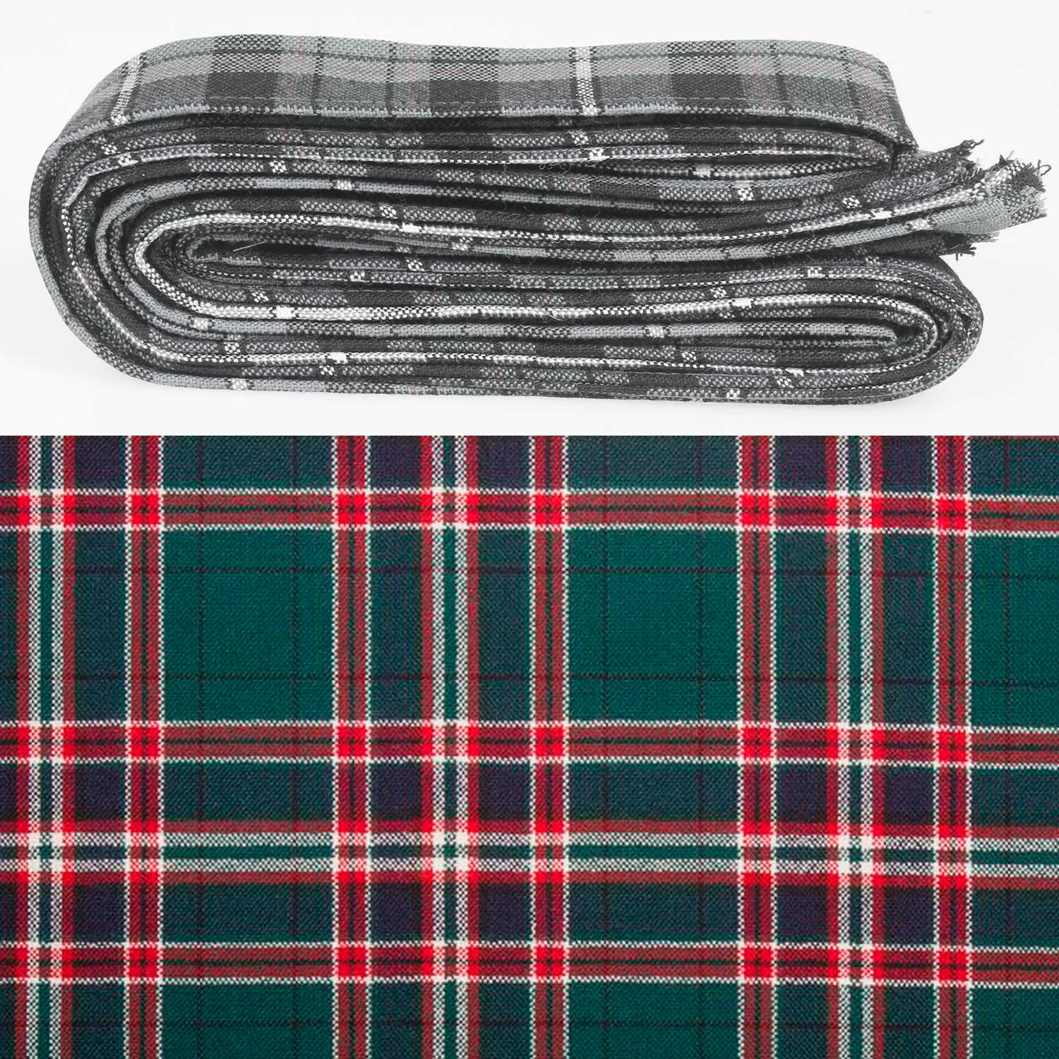 Wool Strip Ribbon in MacFarlane Hunting Modern Tartan - 5 Strips, Choose your Width