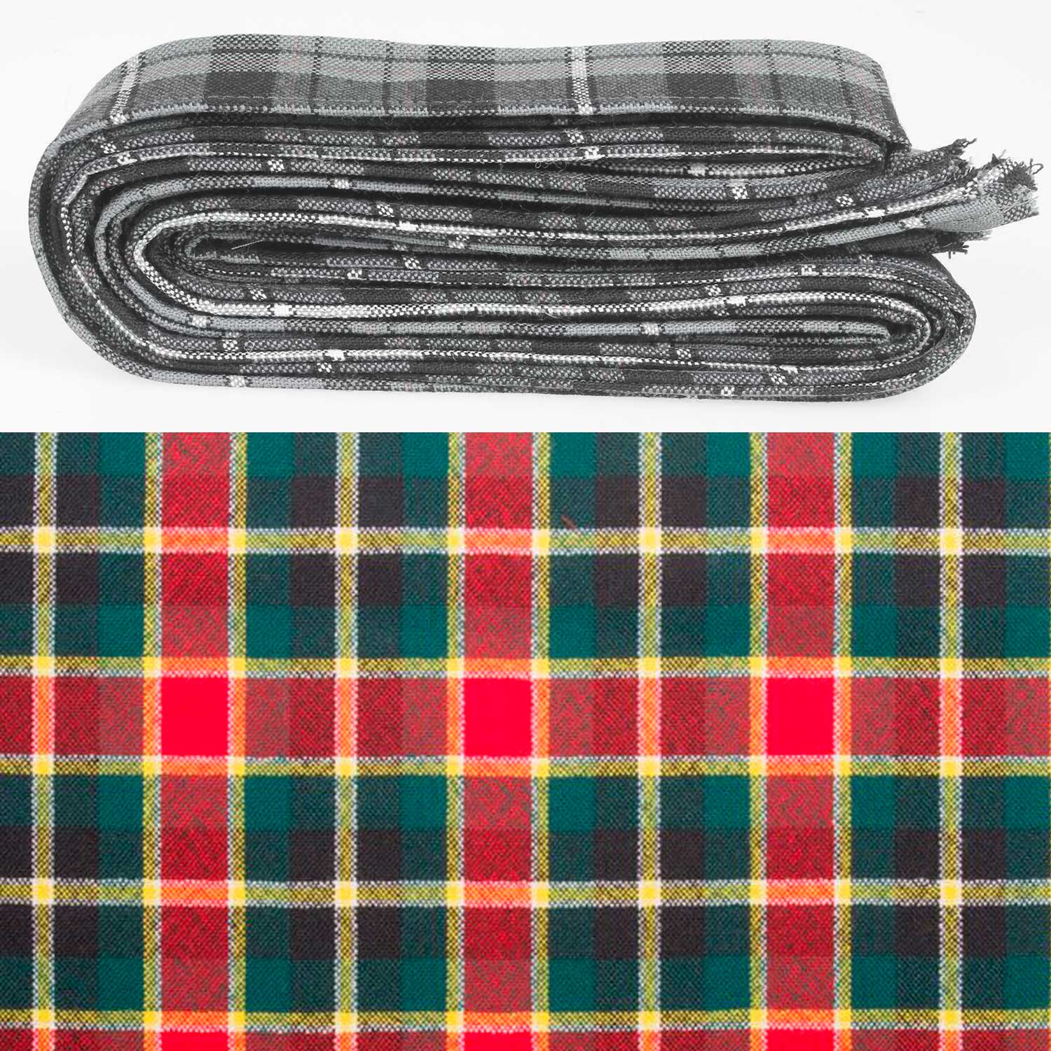 Wool Strip Ribbon in MacLachlan Hunting Ancient Tartan - versatile for wedding trimmings and decorations. Choose your width and add charm with its raw cut ends.