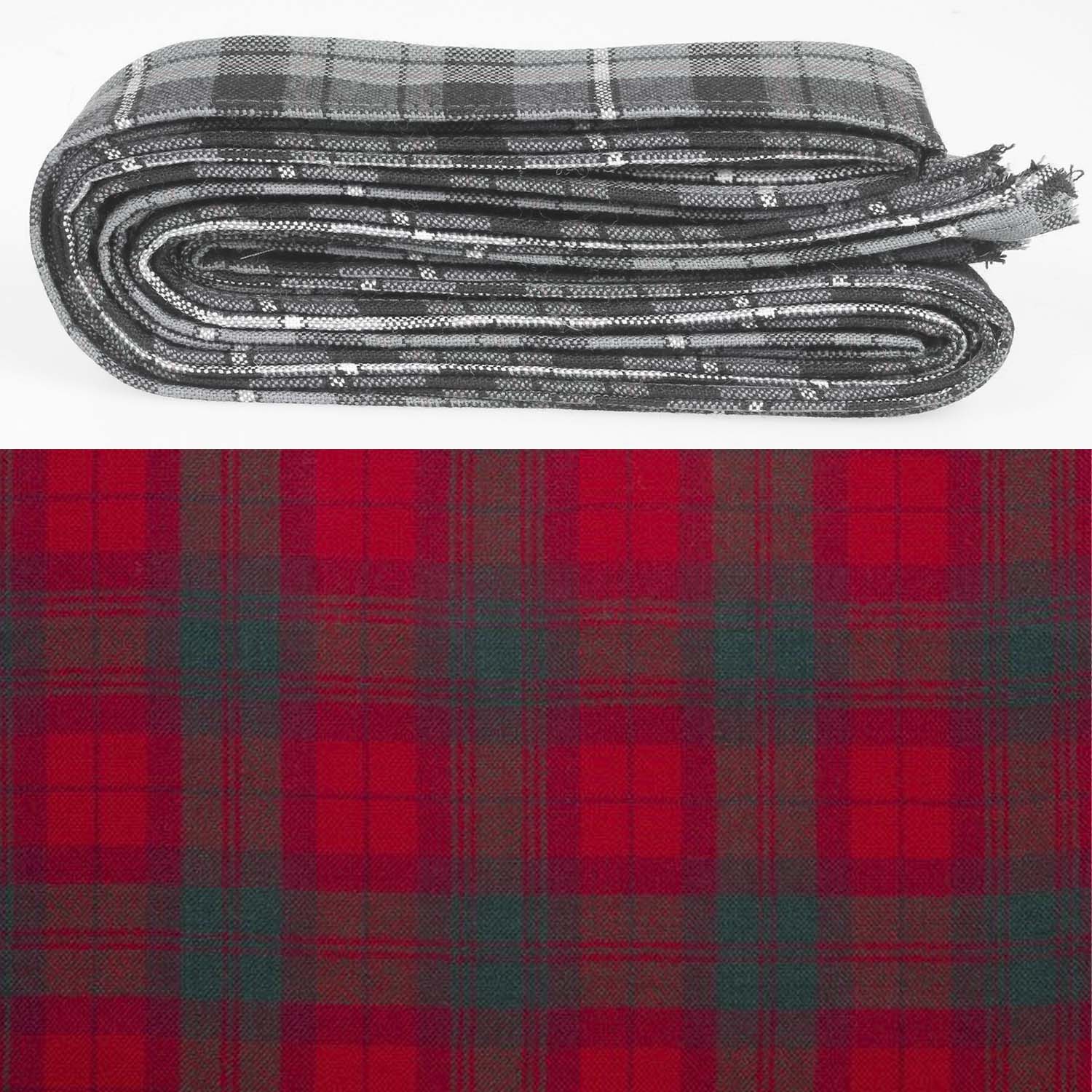 Wool Strip Ribbon in MacNab Modern Tartan - 5 strips highlighting the unique tartan pattern, perfect for weddings and decorations