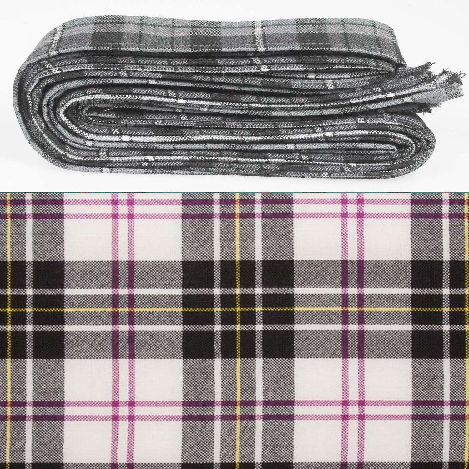 Wool Strip Ribbon in MacPherson Dress Tartan showcasing versatile decorative strips for weddings and special occasions.