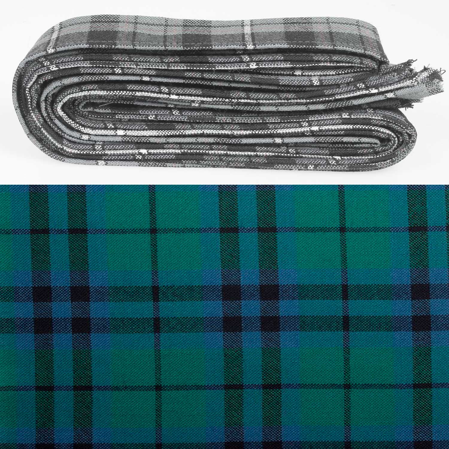 Wool Strip Ribbon in Marshall Ancient Tartan, perfect for various occasions like weddings, showcasing the distinct tartan design and texture.