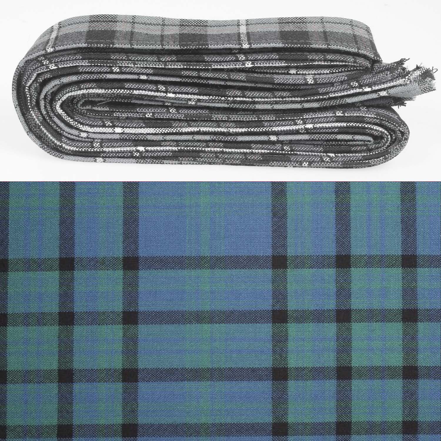 Wool Strip Ribbon in Matheson Hunting Ancient Tartan - perfect for weddings and DIY projects, showcasing various width options.