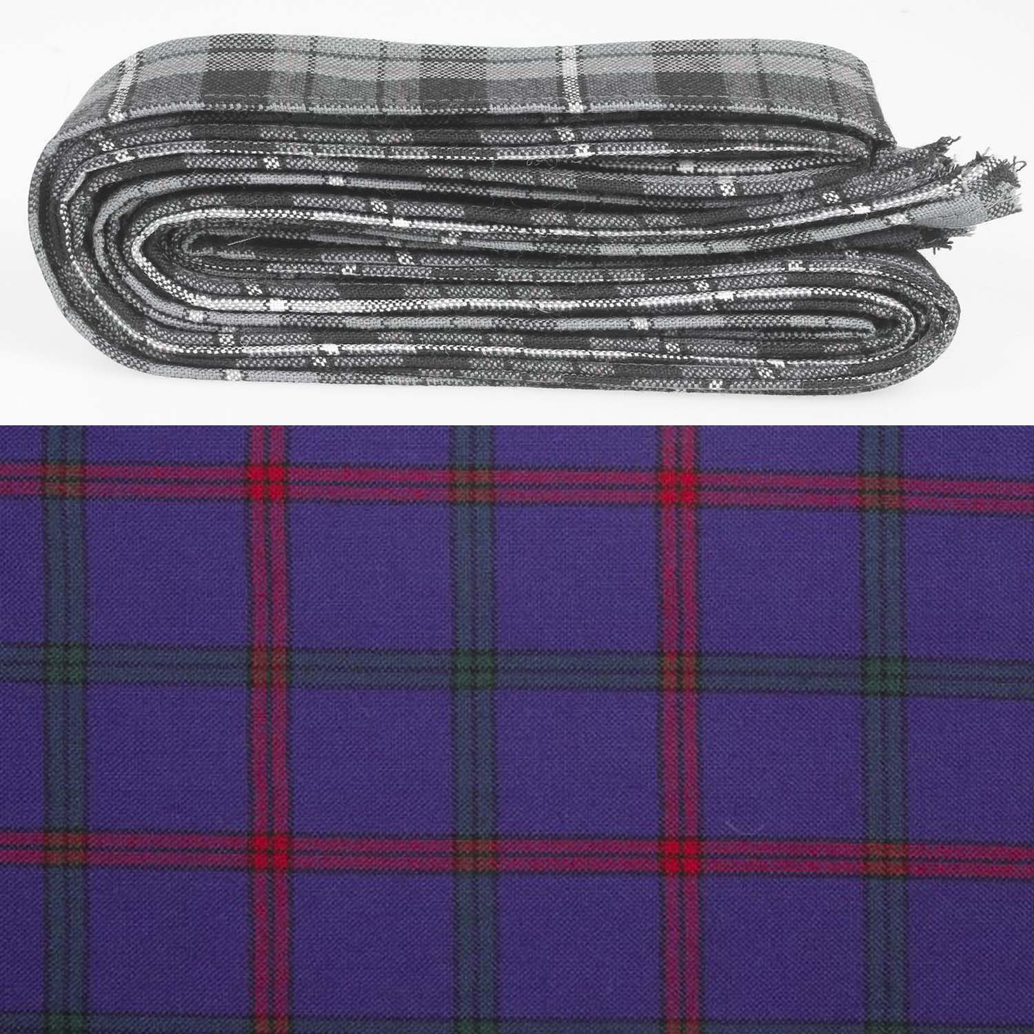 Wool Strip Ribbon in Montgomery Modern Tartan featuring 5 strips, available in customizable widths, perfect for crafting and decorating.