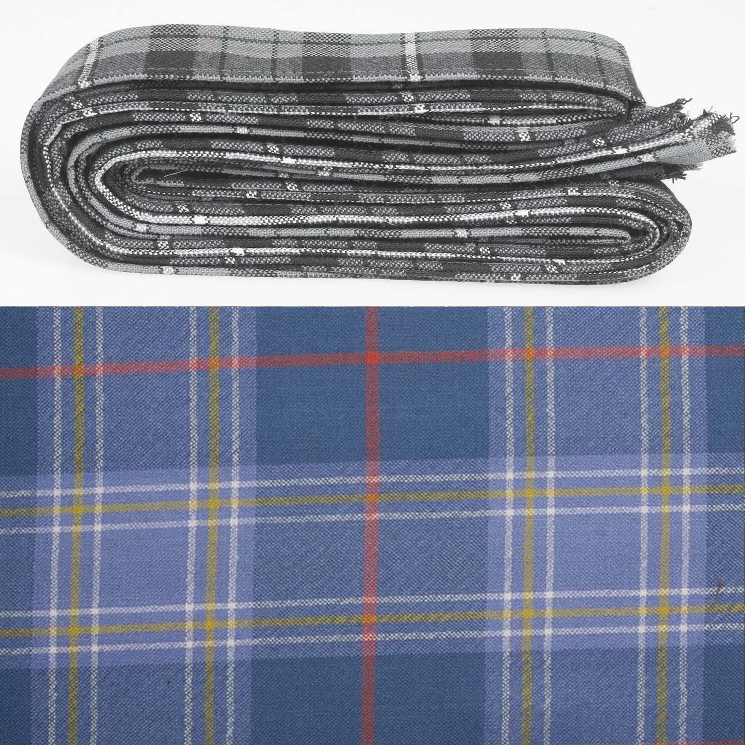 Wool Strip Ribbon in Musselburgh Tartan showcasing its elegant texture and vibrant colors, perfect for wedding decorations and crafts.