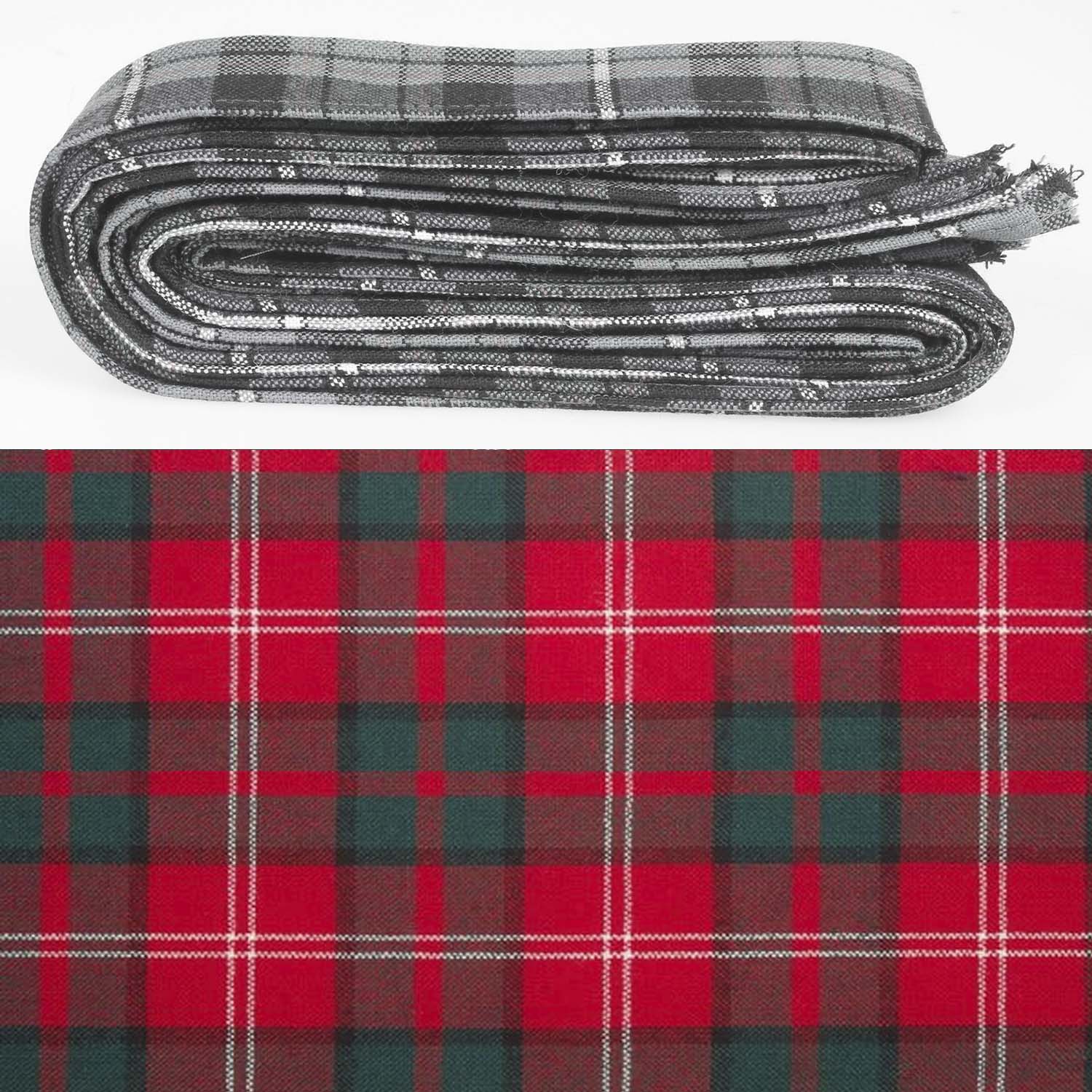 Wool Strip Ribbon in Nisbet Modern Tartan showcasing 5 strips with customizable width, perfect for weddings and creative crafts.