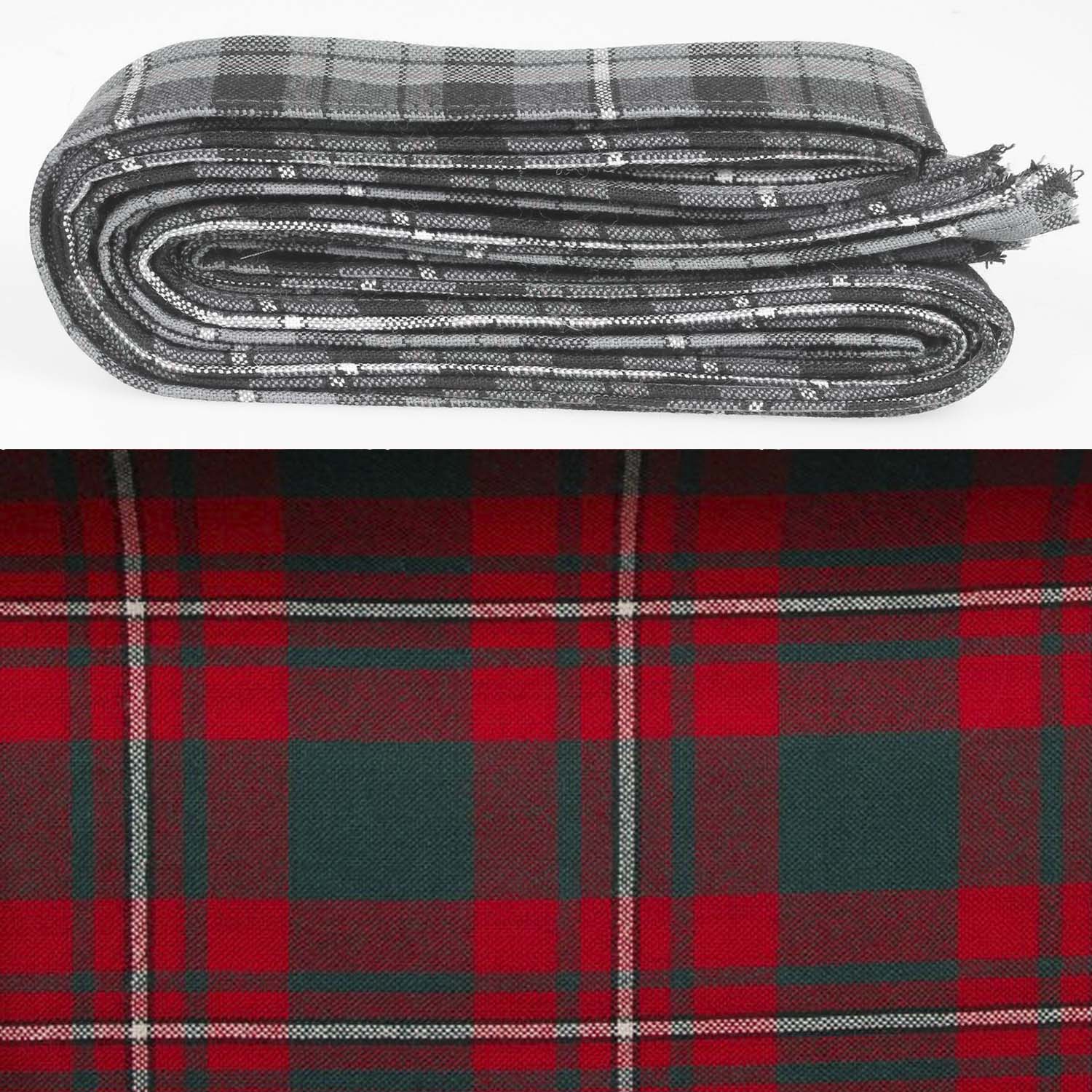 Wool Strip Ribbon in Princess Margaret Rose Tartan - 5 strips available in various widths for elegant decorations and wedding trimmings.