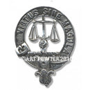 Russell Clan Crest Badge in Pewter showcasing its traditional design and durable material, perfect for displaying clan pride at events.
