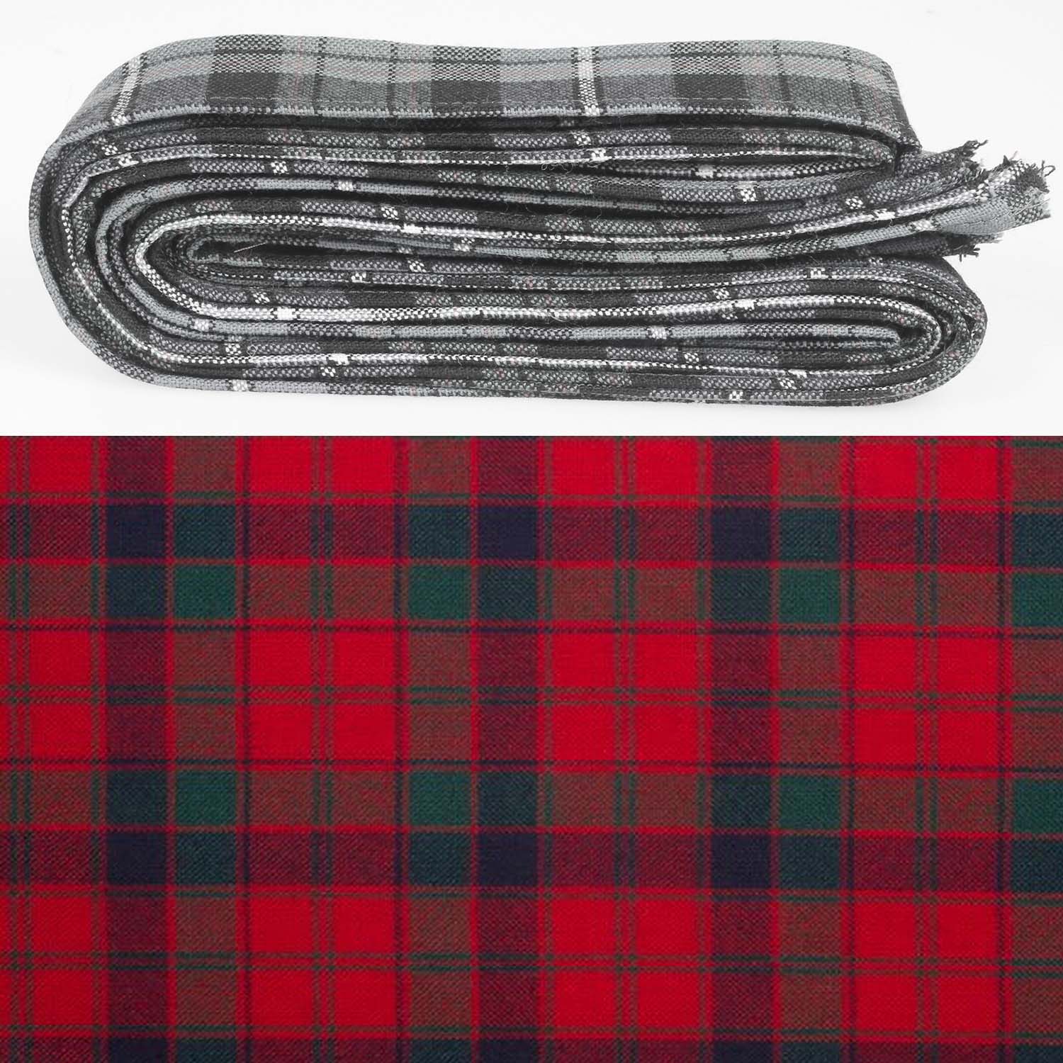 Wool Strip Ribbon in Robertson Modern Tartan featuring fine, lightweight wool, perfect for adding elegance to weddings and special occasions.