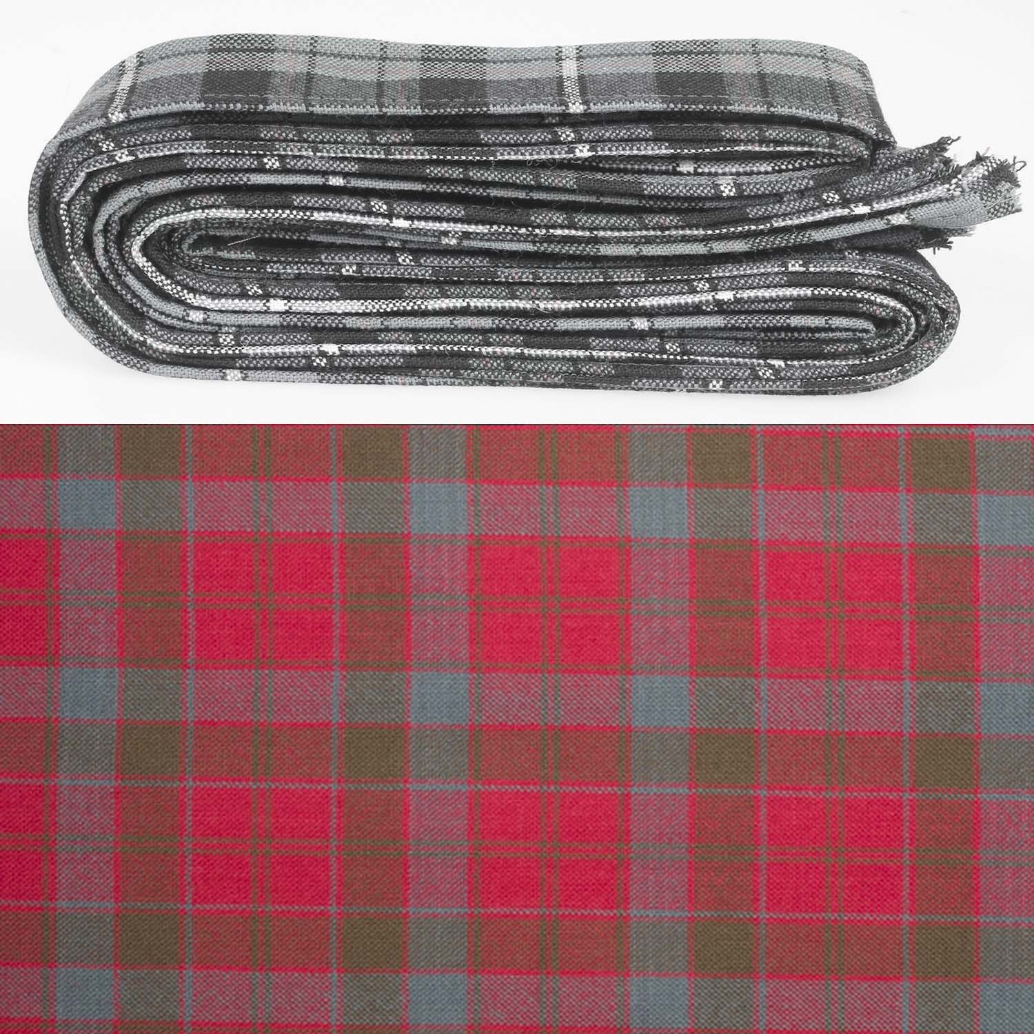 Wool Strip Ribbon in Robertson Weathered Tartan featuring customizable width options, perfect for weddings and special occasions, showcasing its elegant design and rustic charm.