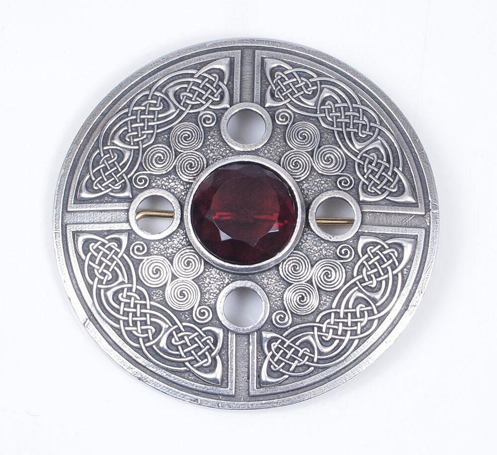 Celtic Spiral Plaid Brooch