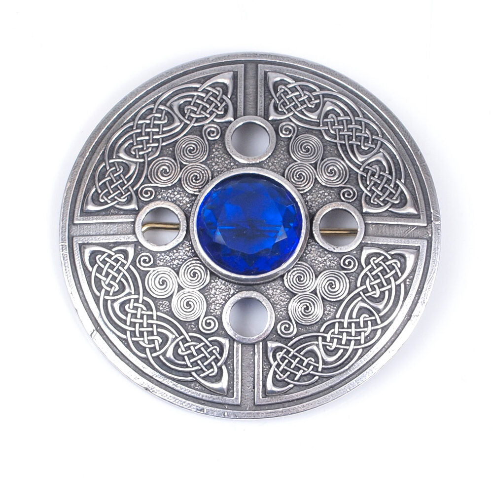 Celtic Spiral Plaid Brooch