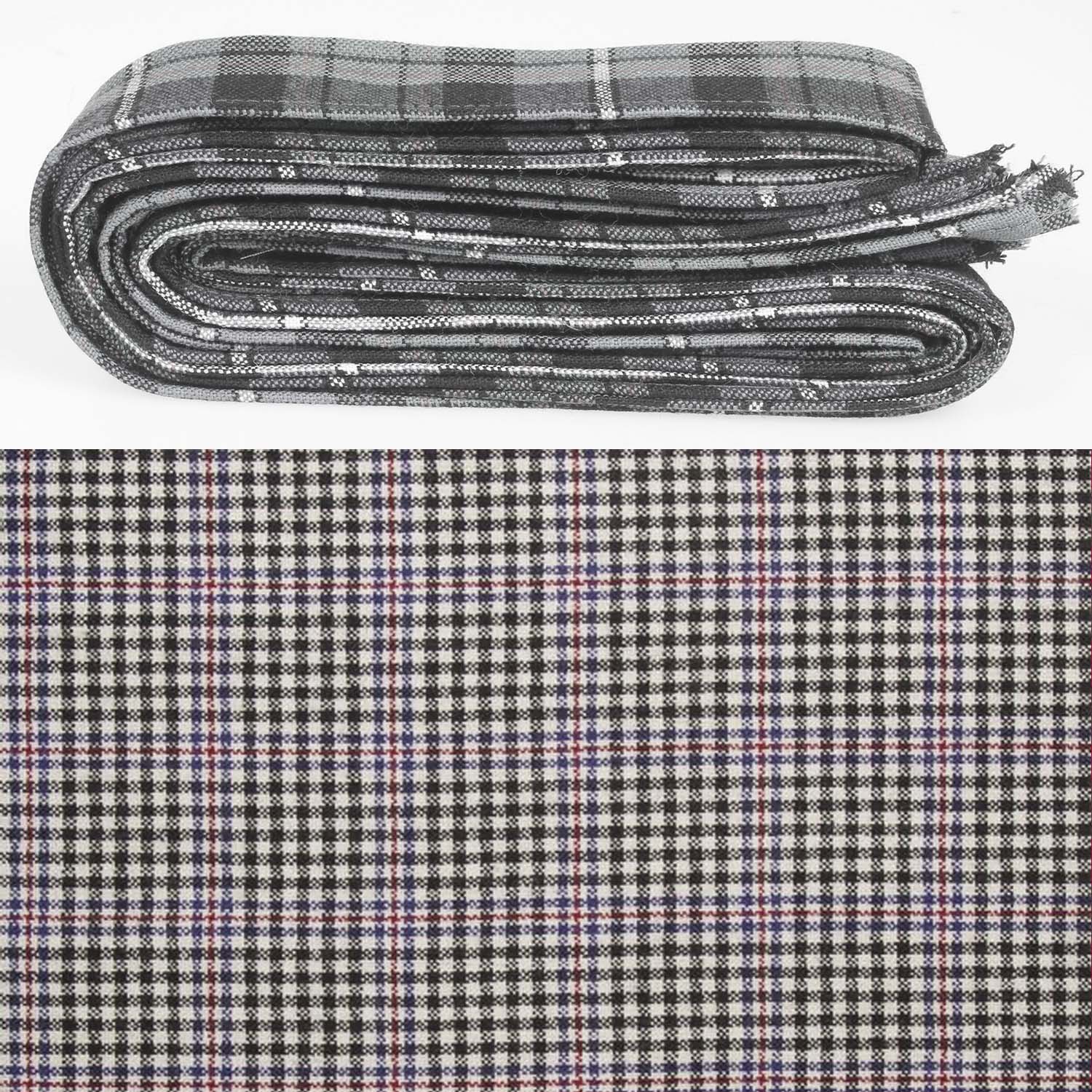 Wool Strip Ribbon in Sir Walter Scott Tartan, showcasing its vibrant colors and intricate pattern, perfect for weddings and special occasions.