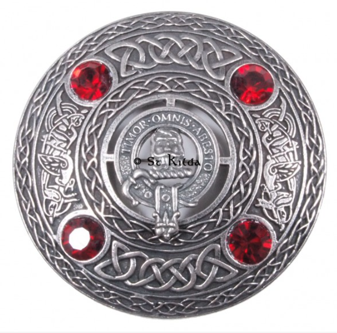 MacNab Clan Crest Pewter Plaid Brooch