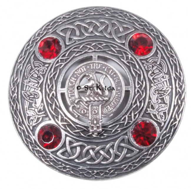 MacPherson Clan Crest Pewter Plaid Brooch