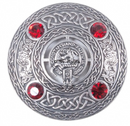 MacQueen Clan Crest Pewter Plaid Brooch