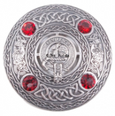 Maxwell Clan Crest Pewter Plaid Brooch