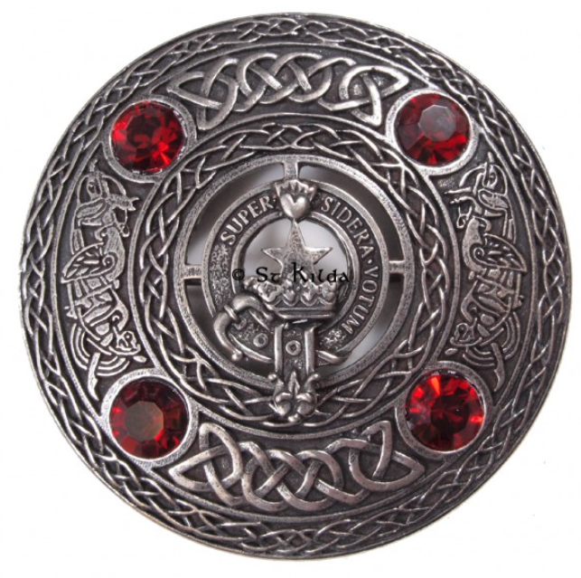 Rattray Clan Crest Pewter Plaid Brooch