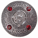 Riddell Clan Crest Pewter Plaid Brooch