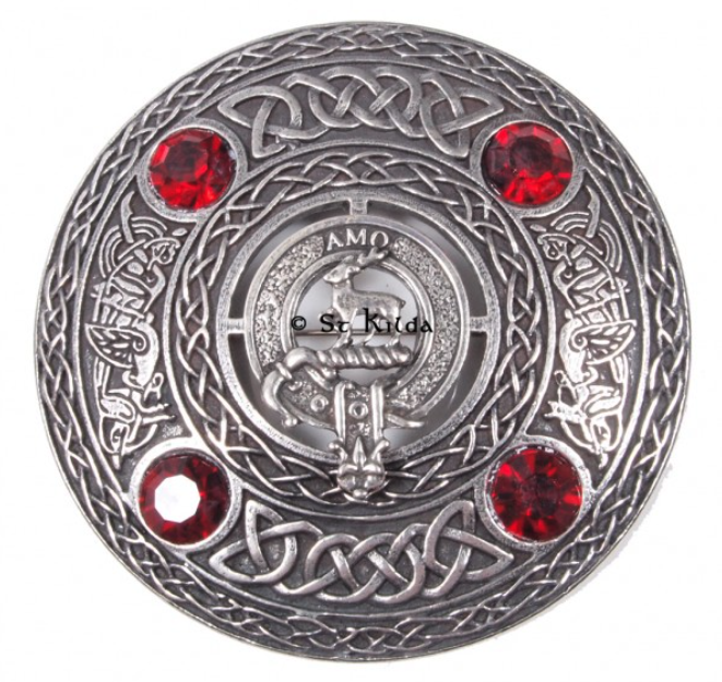 Scott Clan Crest Pewter Plaid Brooch
