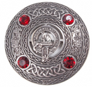 Stewart Clan Crest Pewter Plaid Brooch