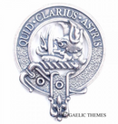 Baillie Clan Crest Badge in Pewter, showcasing the traditional belted design, ideal for wear at clan gatherings or as an everyday accessory.
