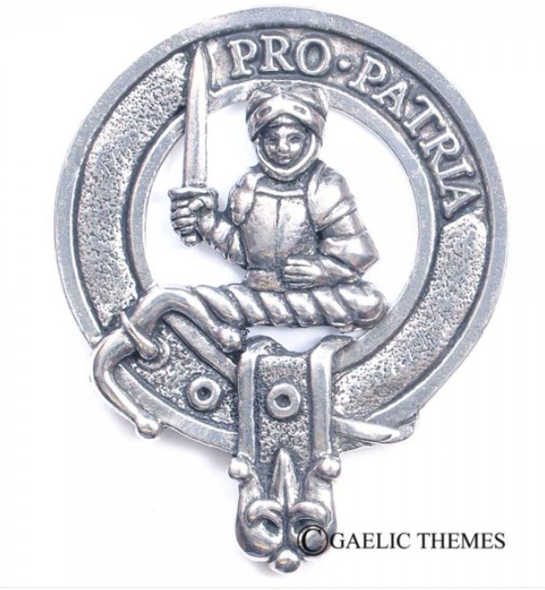 Bannerman Clan Crest Badge in Pewter showcasing its intricate design, perfect for everyday wear or clan gatherings.