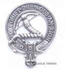 MacInnes Clan Crest Badge in Pewter, a stylish and traditional accessory perfect for clan gatherings or everyday wear, featuring a strong locking safety pin design.