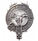 MacKenzie Seaforth Clan Crest Badge in Pewter, perfect for everyday wear or clan gatherings showing traditional belted design.