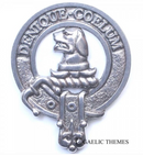 Melville Clan Crest Badge in Pewter, featuring a traditional belted design, ideal for everyday wear or clan gatherings, stylishly made to order.