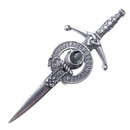 Clan Crest Pewter Kilt Pin with Arnot Crest, showcasing its antique palladium finish and rich Scottish craftsmanship.