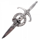 Clan Crest Pewter Kilt Pin with Colville Crest showcasing a traditional broadsword style and antique palladium finish, crafted in Scotland.