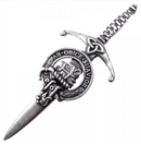 Clan Crest Pewter Kilt Pin with Galbraith Crest featuring an antique palladium finish, handcrafted in Scotland with over 200 clan crests to choose from.